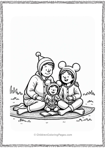 Disneyland Family Picnic In Character Pajamas Free PDF Printable