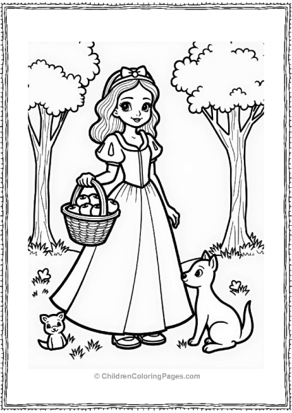 Disneyland Girl As Snow White With Apples Free PDF Printable