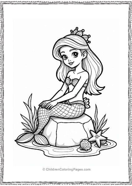 Disneyland Mermaid Girl By The Sea Free PDF Printable