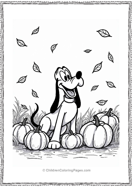Disneyland Pluto At The Autumn Harvest Festival Free PDF Printable