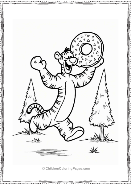 Disneyland Tigger Bouncing With A Donut Free PDF Printable