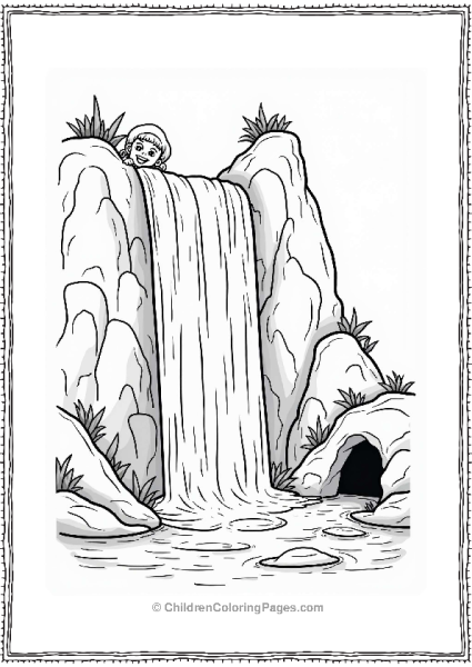Disneyland Whimsical Waterfall With Hidden Cave Free PDF Printable