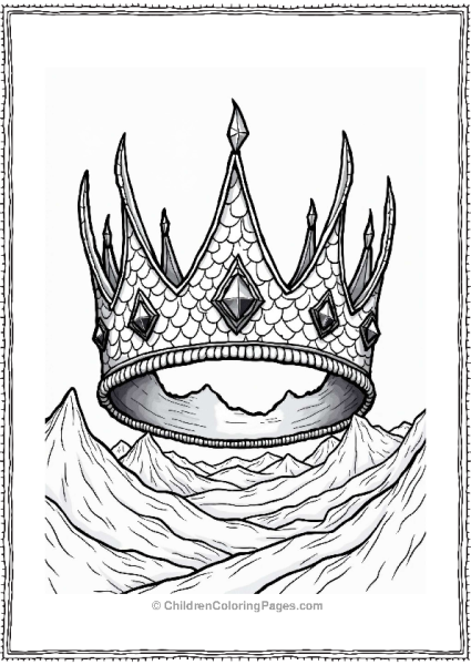 Dragon Crown Against Mountains Free PDF Printable