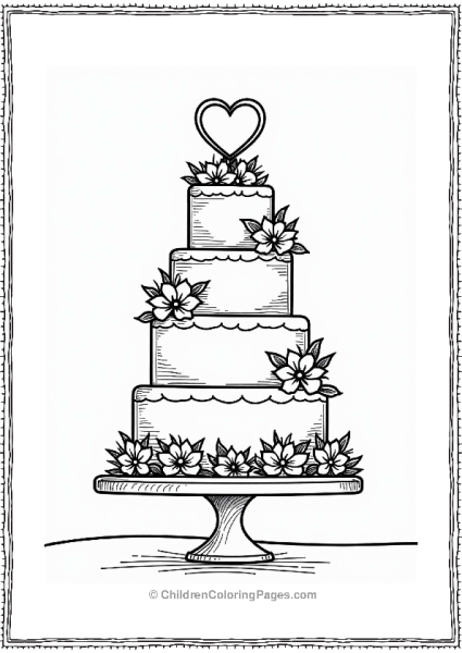 Elegant Wedding Cake Tower Free PDF Printable