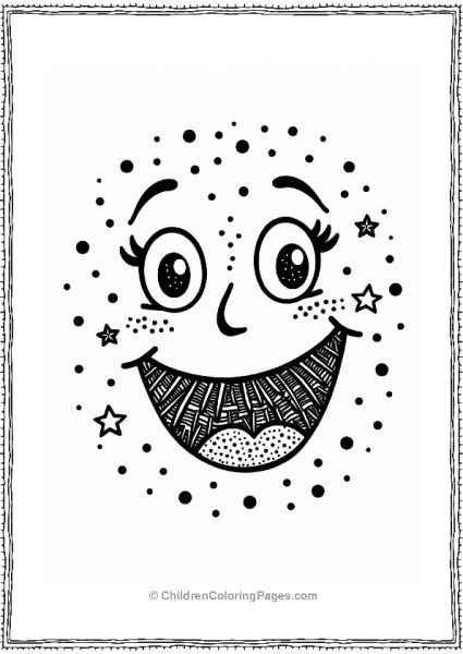 Excited Face Zentangle Design Free PDF Printable