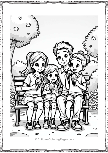 Family Enjoying Ice Cream At Disneyland Free PDF Printable