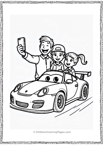 Family Selfie With Race Car Free PDF Printable