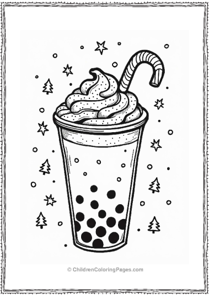 Festive Holiday Boba Tea Free PDF Printable