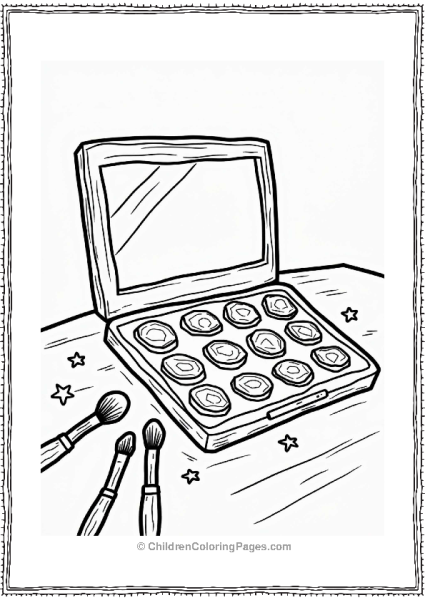 Festive Makeup Palette With Brushes Free PDF Printable