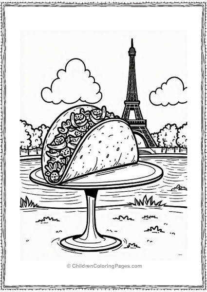 French Taco With Ratatouille And Eiffel Tower Free PDF Printable