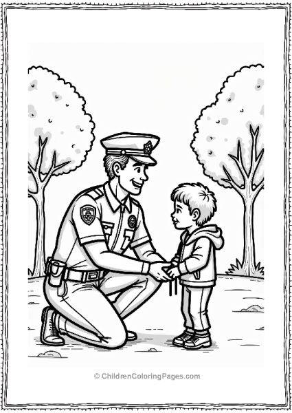 Friendly Policeman Helping Child Free PDF Printable
