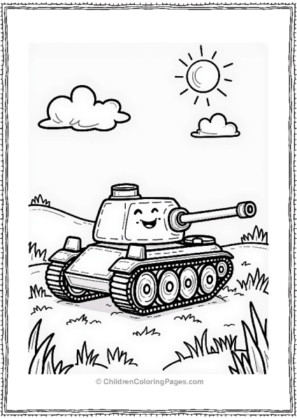 Friendly Tank On The Battlefield Free PDF Printable