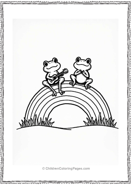 Frogs Playing On A Rainbow Free PDF Printable