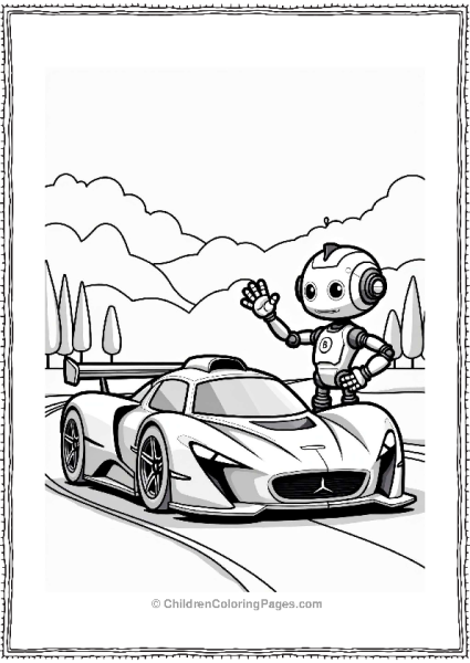 Futuristic Race Car And Robot Free PDF Printable