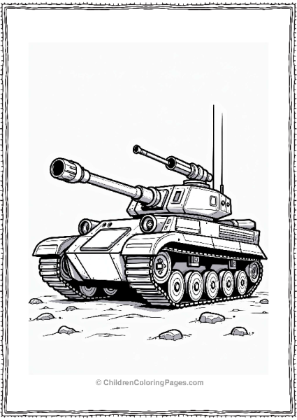 Futuristic Tank With Laser Cannons Free PDF Printable
