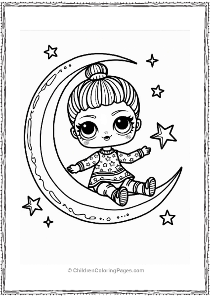 Galactic LOL Surprise Doll On Crescent Moon Free PDF Printable