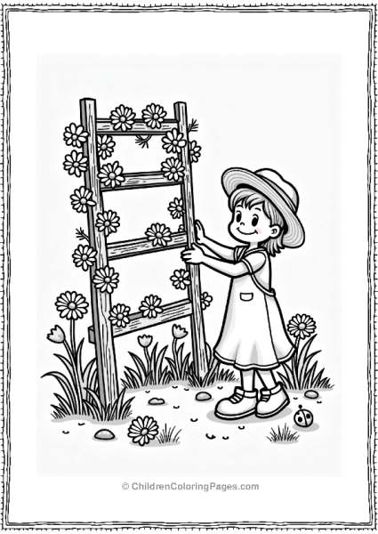 Gardener With Climbing Daisies Free PDF Printable