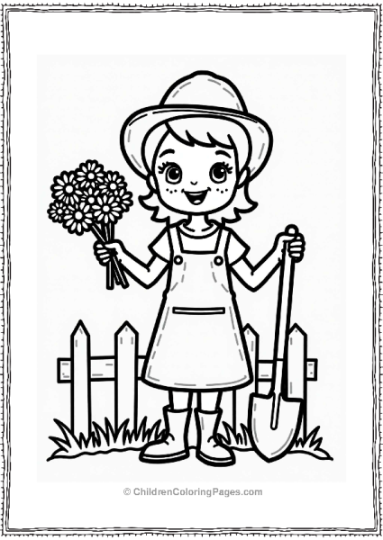 Gardener With Daisies And Spade Free PDF Printable
