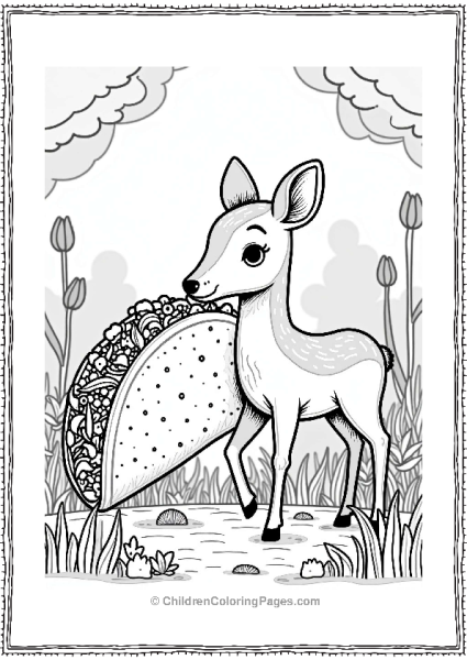Gentle Deer In Taco Garden Free PDF Printable