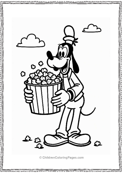 Goofy With Popcorn In Disneyland Free PDF Printable