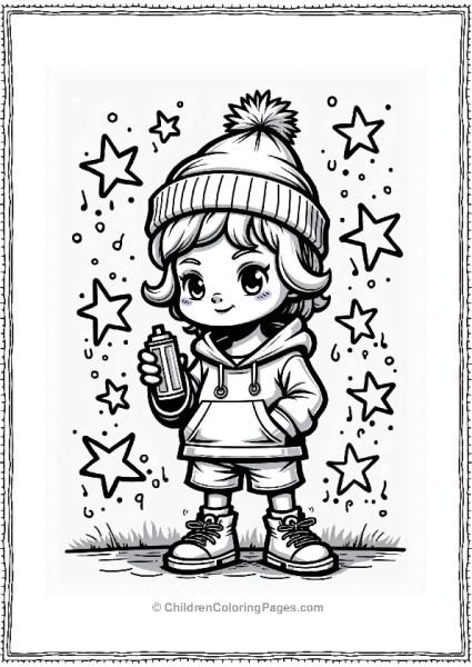 Graffiti Character With Spray Can Free PDF Printable