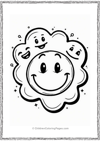 Graffiti Joyful Smiley Face With Expressions Free PDF Printable