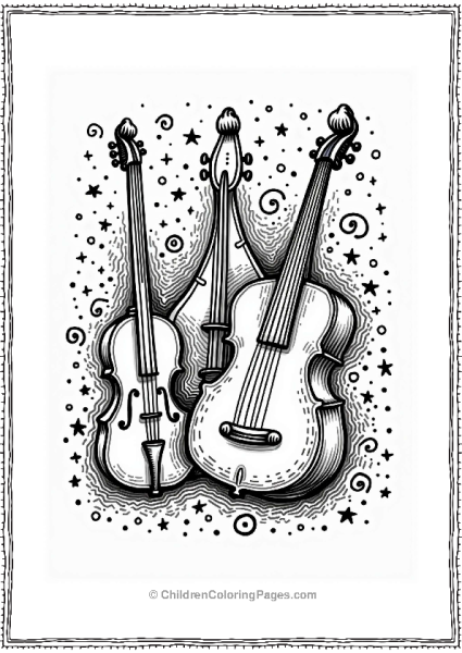 Graffiti Musical Instruments Coloring Page Free PDF Printable