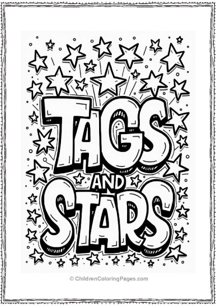 Graffiti Tags And Stars In The Night Sky Free PDF Printable