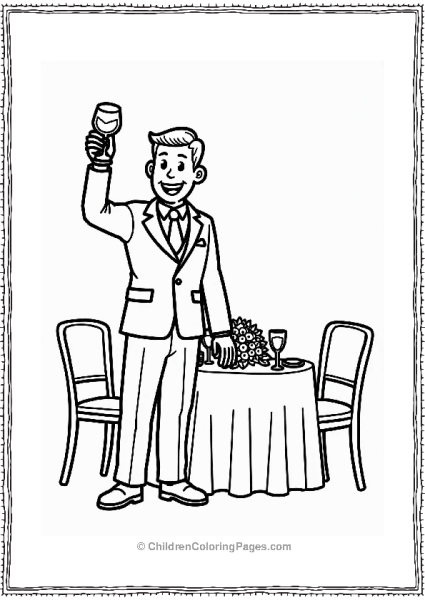 Groom Toasting At Wedding Free PDF Printable