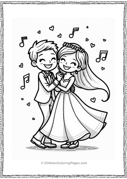 Happy Couple Dancing At Wedding Free PDF Printable
