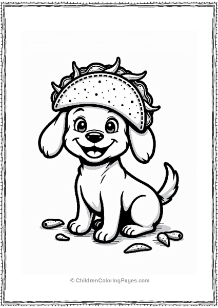 Happy Dog With Taco Hat Free PDF Printable