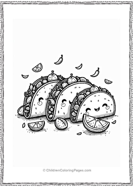 Happy Taco Family Illustration Free PDF Printable