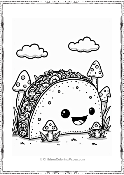 Happy Taco In A Whimsical Garden Free PDF Printable