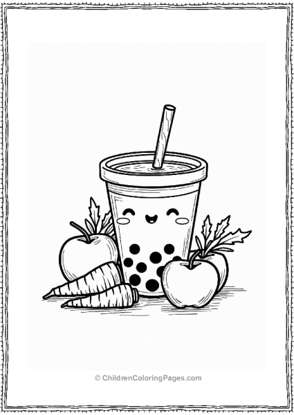 Harvest Boba Tea With Fruits And Vegetables Free PDF Printable
