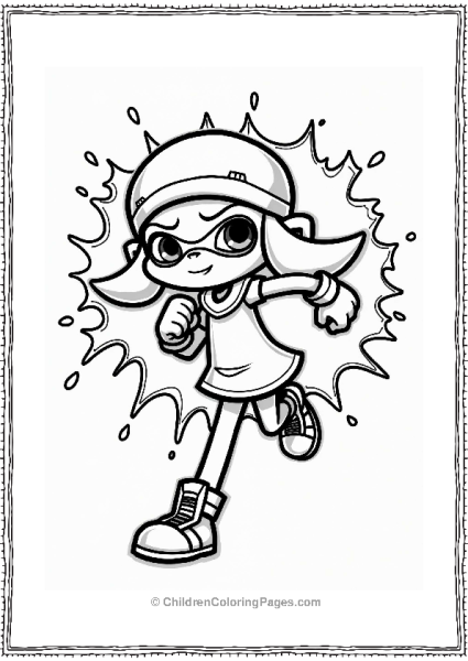 Heroic Inkling Pose In Splatoon Free PDF Printable