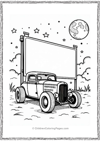 Hot Rod At Drive In Theater Free PDF Printable