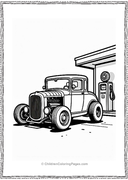 Hot Rod Car With Racing Stripes Free PDF Printable