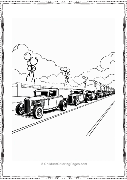 Hot Rod Cars Parade Free PDF Printable