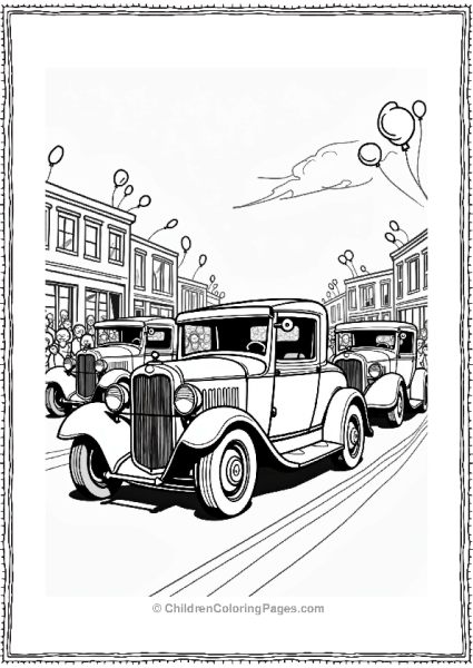 Hot Rod Parade At Vintage Rally Free PDF Printable