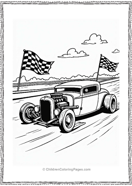 Hot Rod Racing On The Track Free PDF Printable