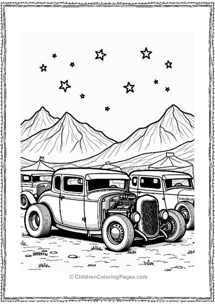 Hot Rods Under A Starry Sky Free PDF Printable