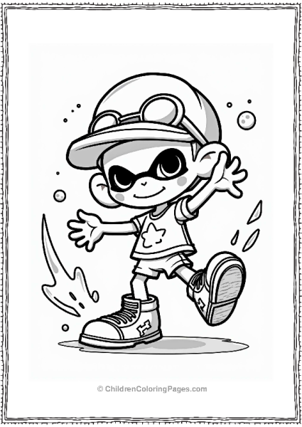 Inkling Character Dancing In Splatoon Free PDF Printable