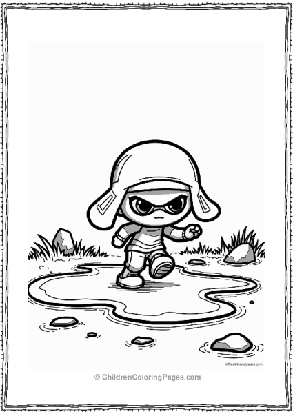 Inkling Character Stealthily Moving Through Ink Free PDF Printable