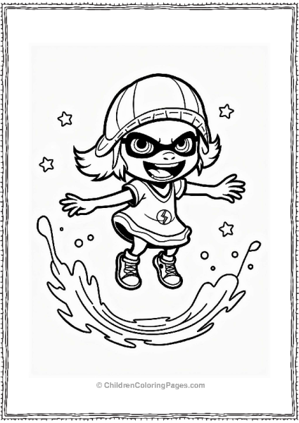Inkling Jumping In Colorful Ink Splashes Free PDF Printable