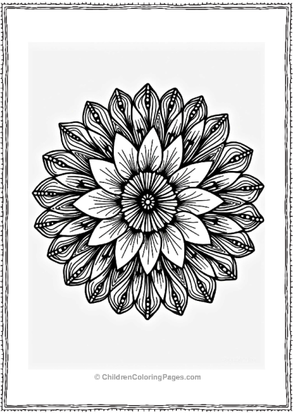 Intricate Mandala Flower Zentangle Free PDF Printable