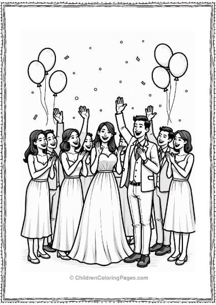 Joyful Guests Celebrating At A Wedding Free PDF Printable