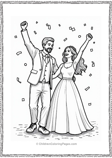 Joyful Wedding Dance With Confetti Free PDF Printable