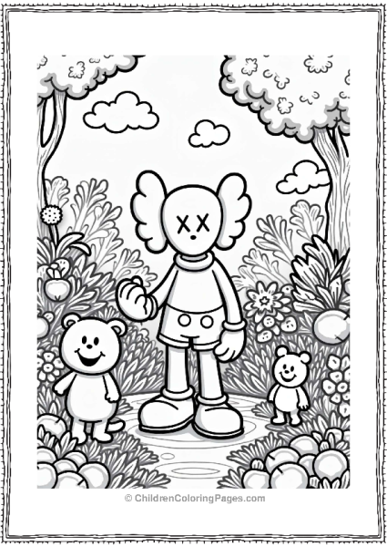 KAWS Character In A Dreamy Garden Free PDF Printable
