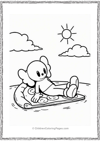 KAWS Character Lounging On Pizza Free PDF Printable