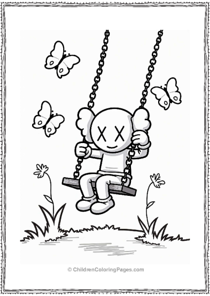 KAWS Character On A Swing Set Free PDF Printable